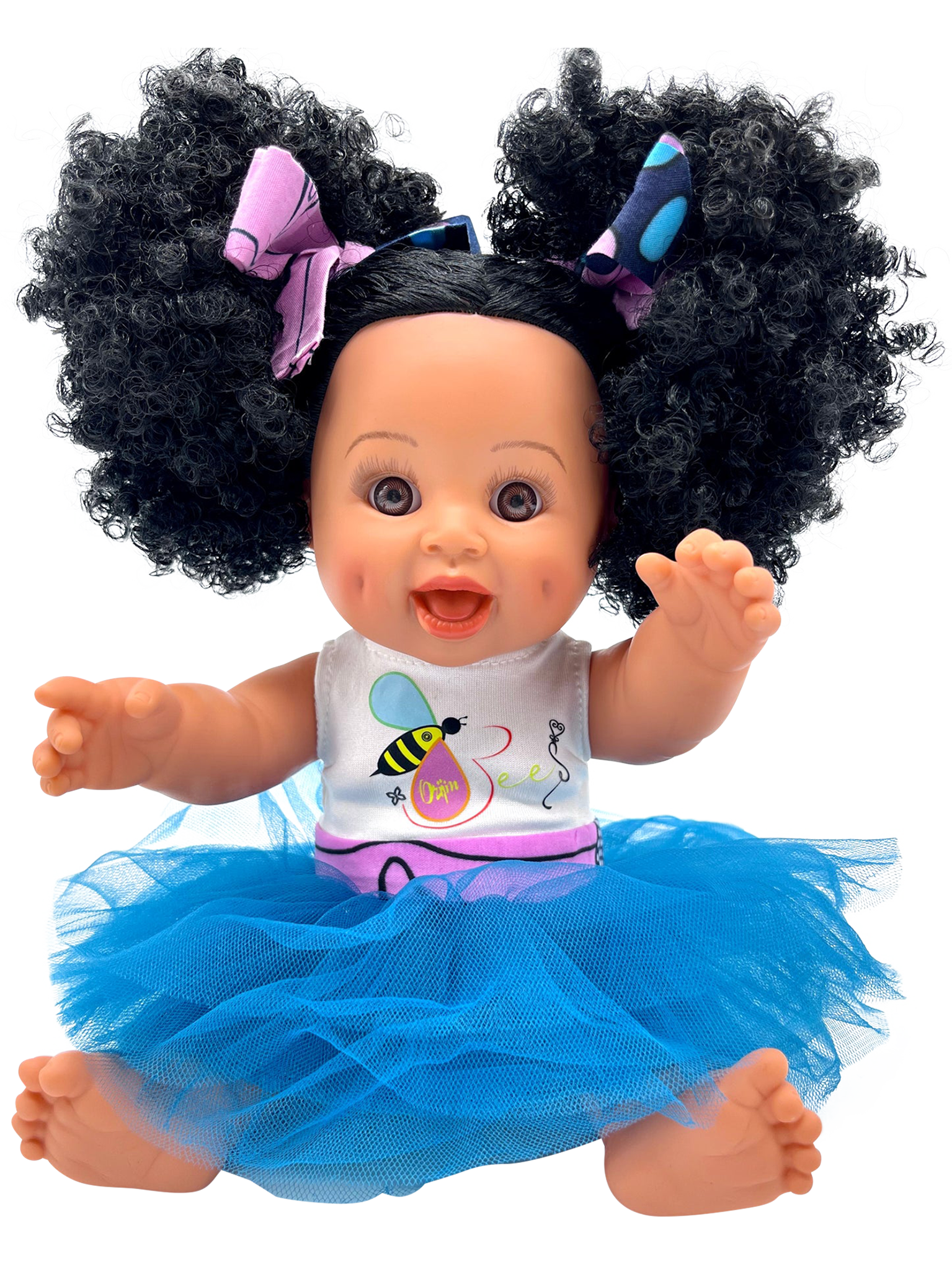 Orijin Bees Sweet Puffy 12 Baby Bee Doll - Black Hair with Brown Eyes