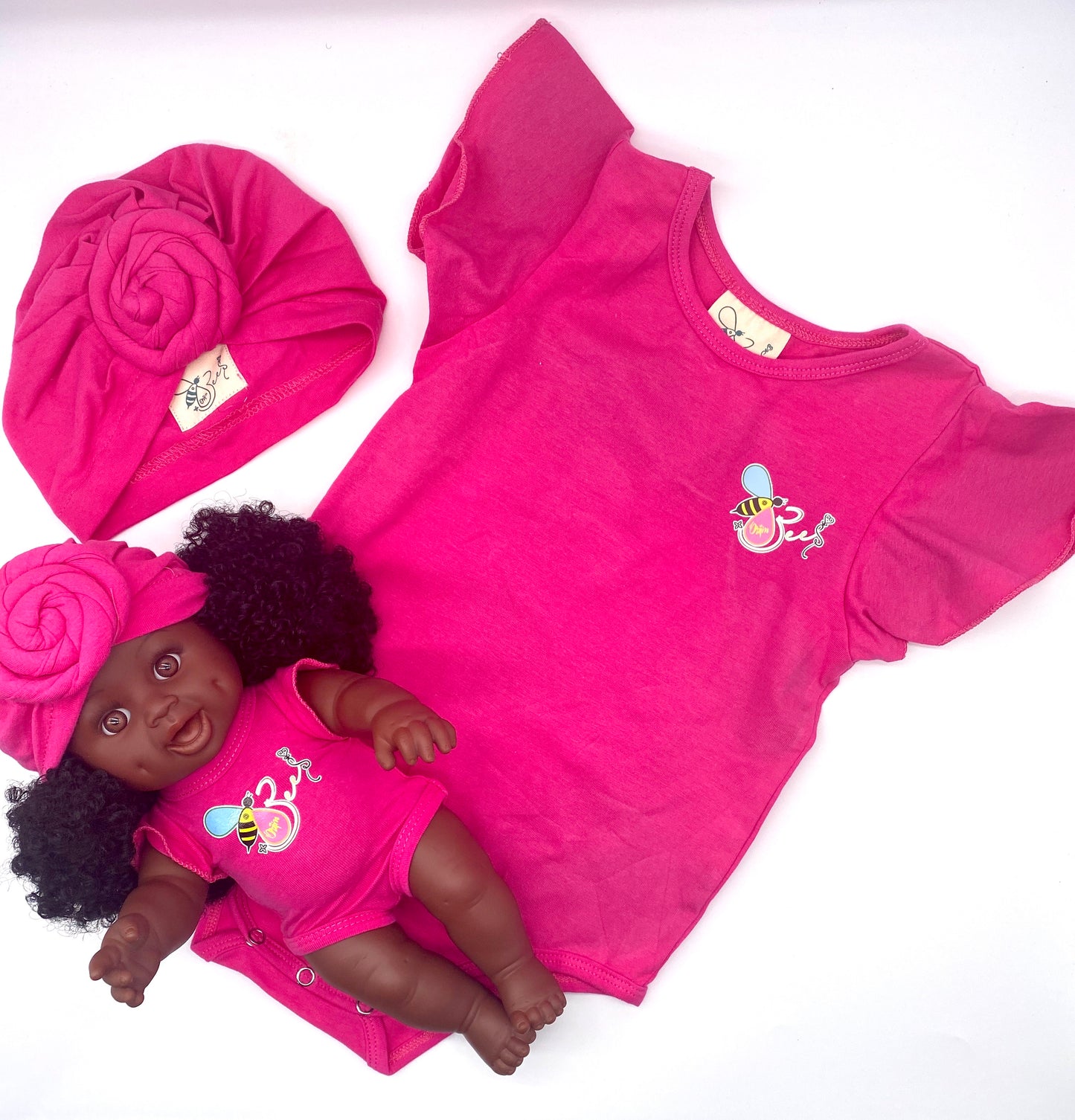 Matching Girl/Doll Romper & Turban Set (doll sold separately) | Orijin Bees