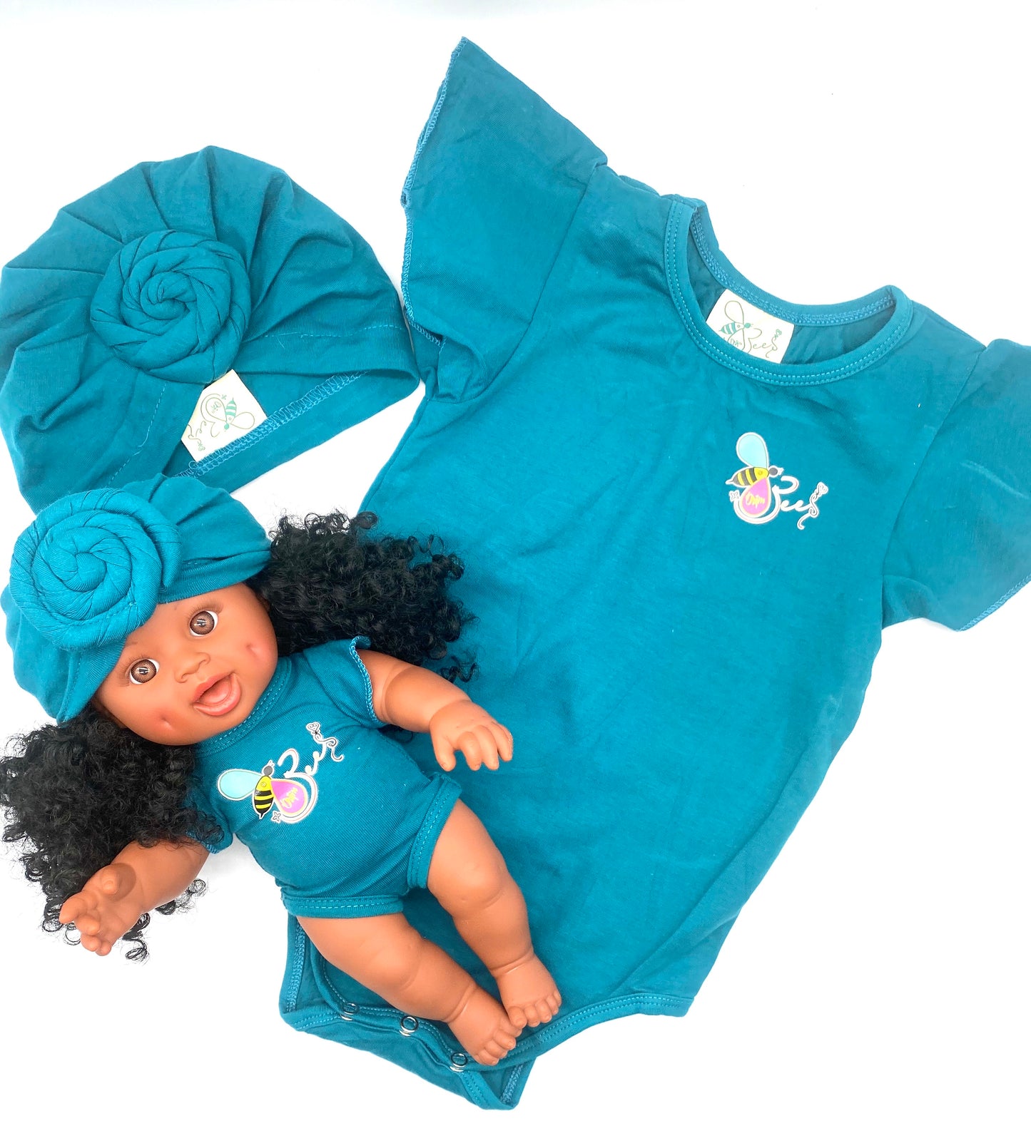 Matching Girl/Doll Romper & Turban Set (doll sold separately) | Orijin Bees