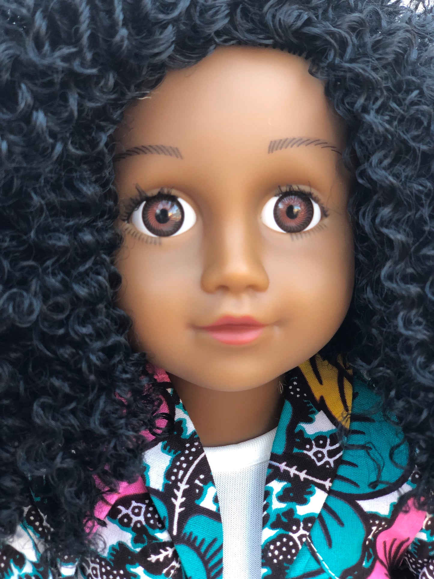 Curl Girlfriend Laila -  African American Black Latino Hispanic Biracial Multicultural Curly Natural Hair 18 inch Fashion Doll | Orijin Bees