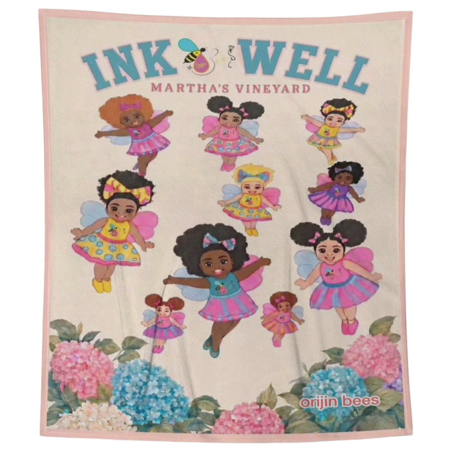Inkwell Cuddle Bees Plush Throw Blanket - Martha's Vineyard