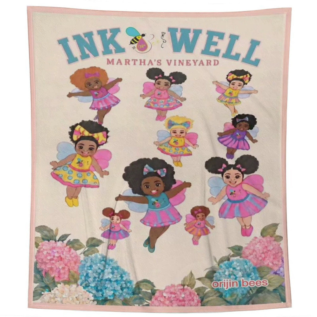 Inkwell Cuddle Bees Plush Throw Blanket - Martha's Vineyard