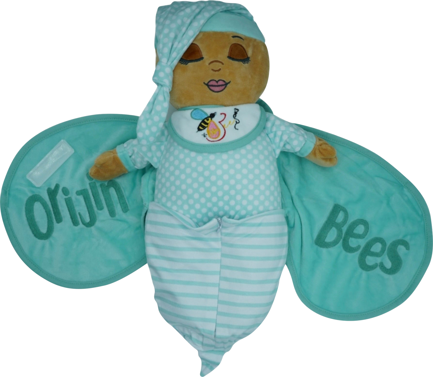 Nu'Bee Plush Baby Doll - Mint | Newborn Plush Doll | Plush Doll for Infants | Toddler's Plush Doll | Orijin Bees
