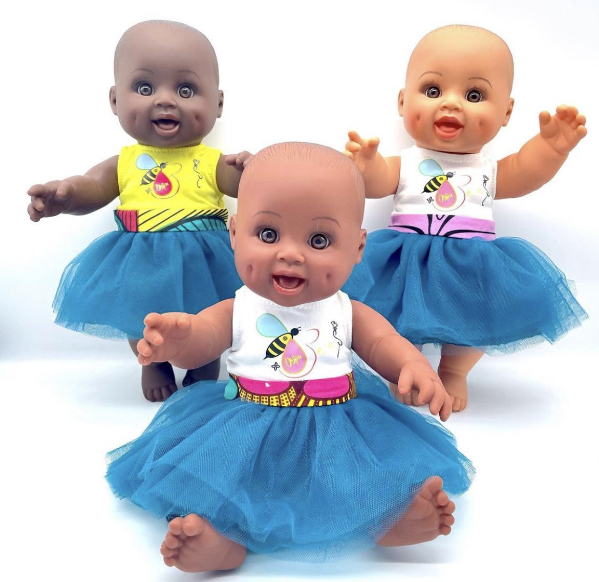 Blissfull Bella Bee Baby Doll | Hairless Baby Doll for Kids | African American Doll | Orijin Bees