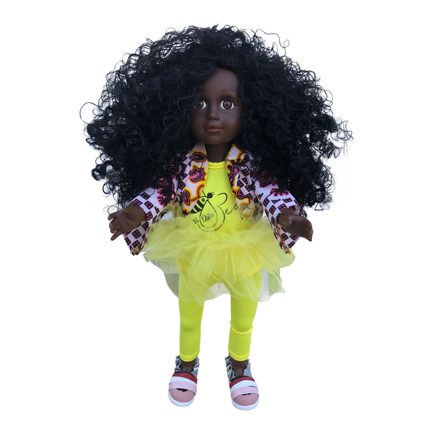 Curl Girlfriend Trudy -  African American Black Latino Hispanic Biracial Multicultural Curly Natural Hair 18 inch Fashion Doll | Orijin Bees