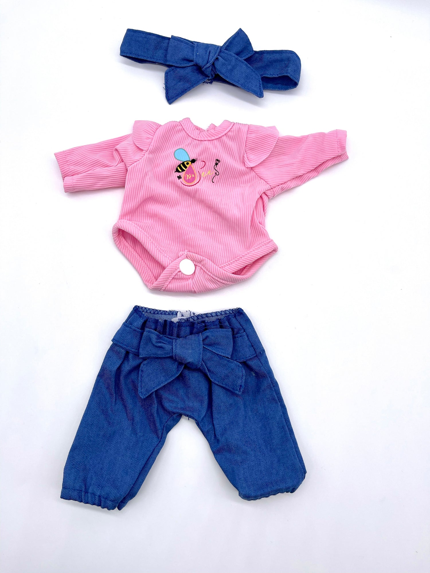 Denim Outfit - 4 Piece Set for Baby Bee (doll sold separately) | Orijin Bees