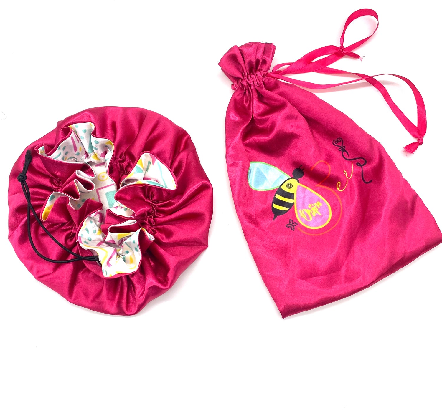 Bee-autiful Reversible Adjustable Satin Bonnet (Single or Set of 2) | Orijin Bees