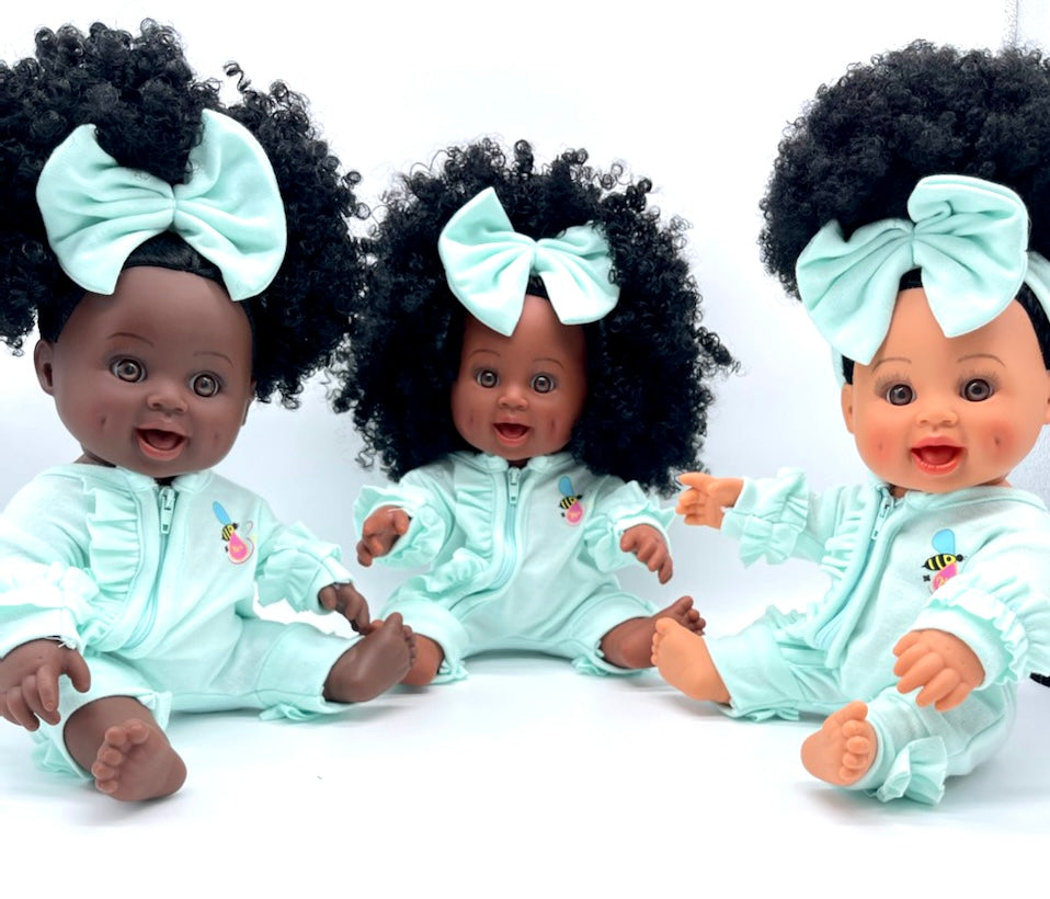 Minty Pajama Set for Baby Bee Dolls (doll sold separately) | Orijin Bees