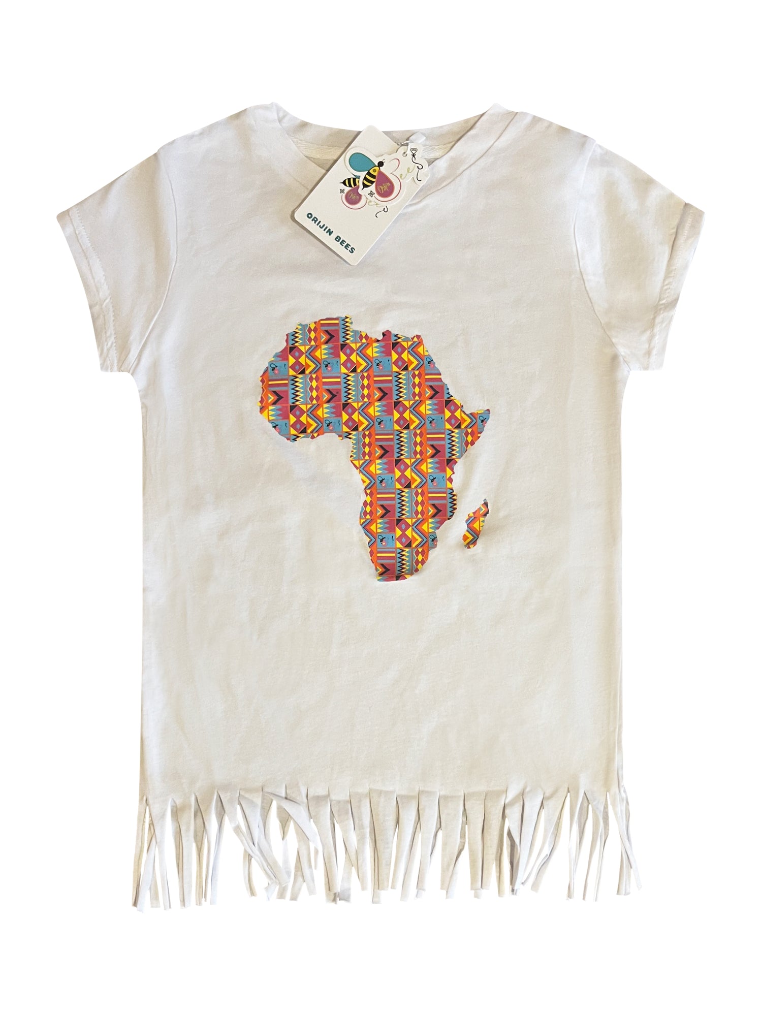 Love me some Africa Fringe Tunic | African Inspired Tunic | Stunning Kente Print Africa Map Tunic | Orijin Bees
