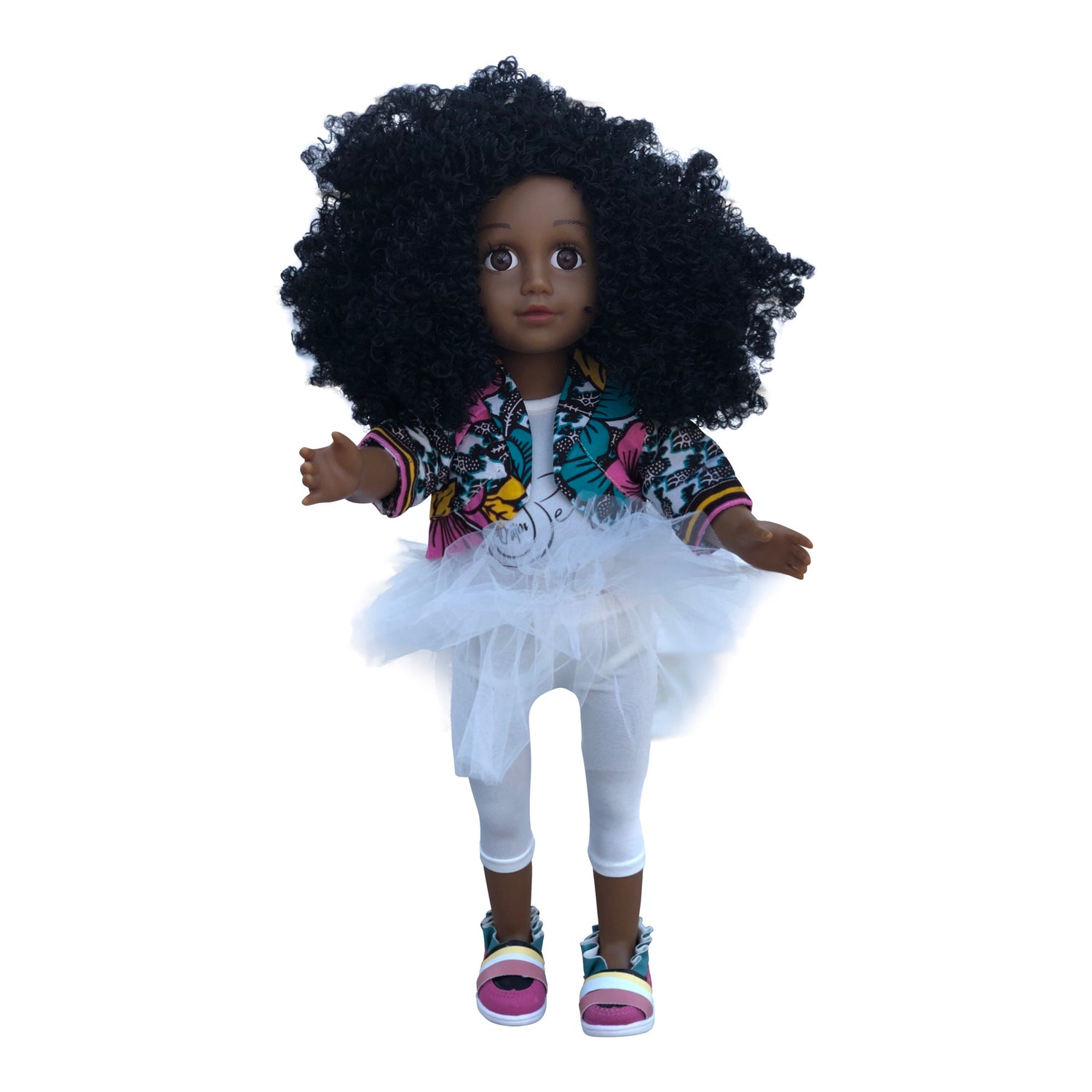Curl Girlfriend Laila -  African American Black Latino Hispanic Biracial Multicultural Curly Natural Hair 18 inch Fashion Doll | Orijin Bees